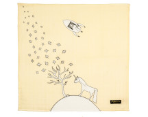 BIO Babydoek unicorn/eenhoorn (mousseline/75x75cm)