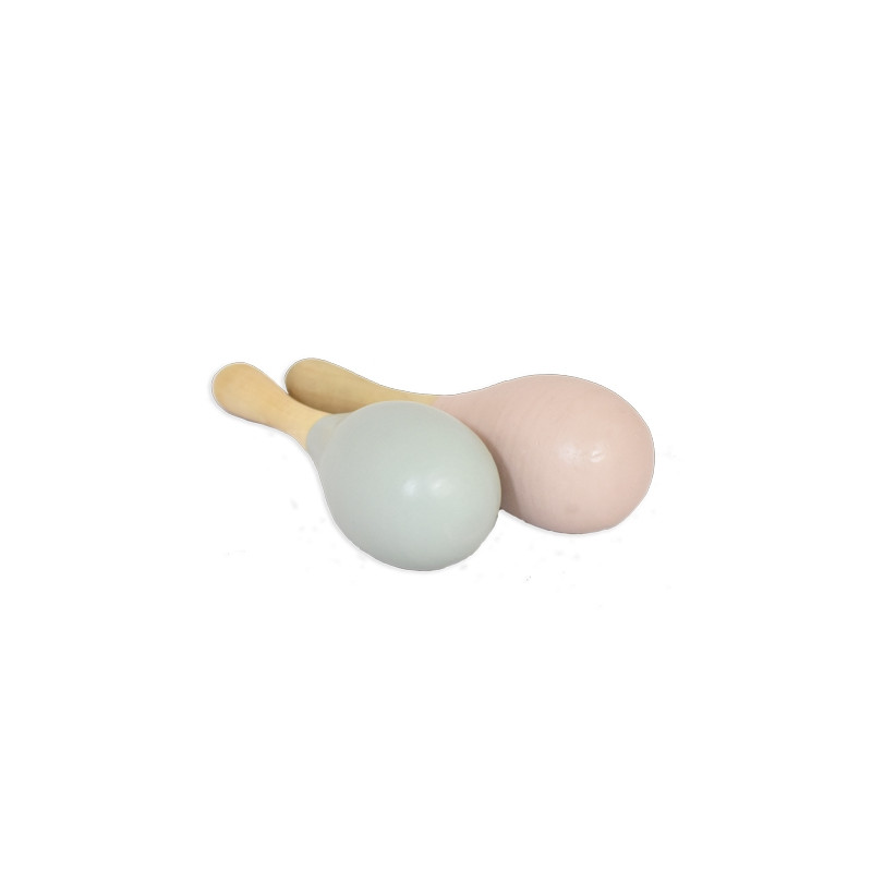 Houten shaker/rammelaar (pastel/set van 2 st.)