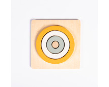Houten ronde puzzel (mosterdgeel)