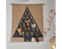Adventkalender jute, zwarte kerstboom