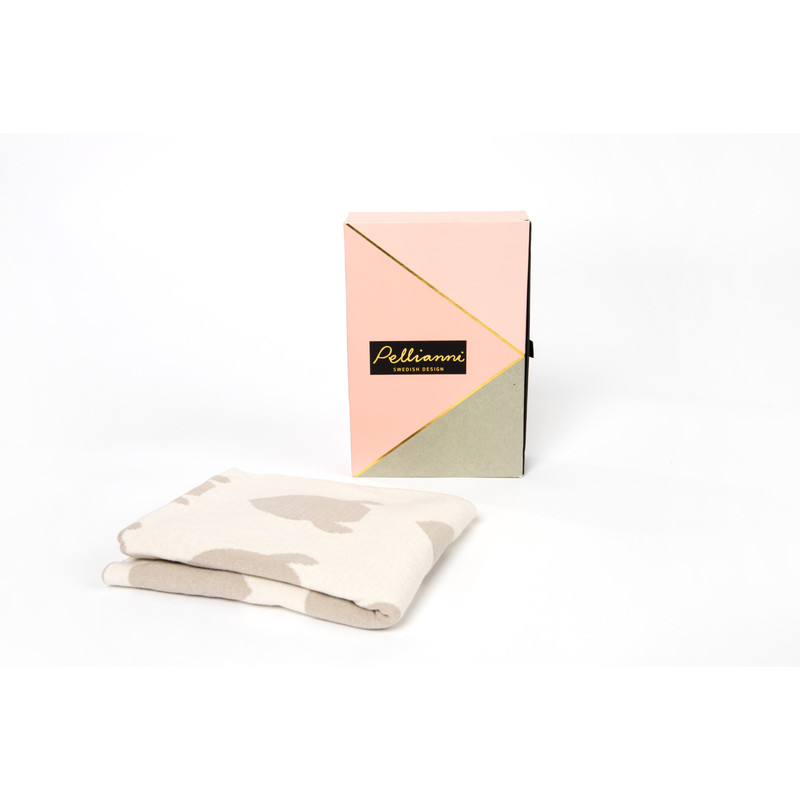 BIO gebreide deken (raket/beige) BIO gebreide deken (raket/beige)