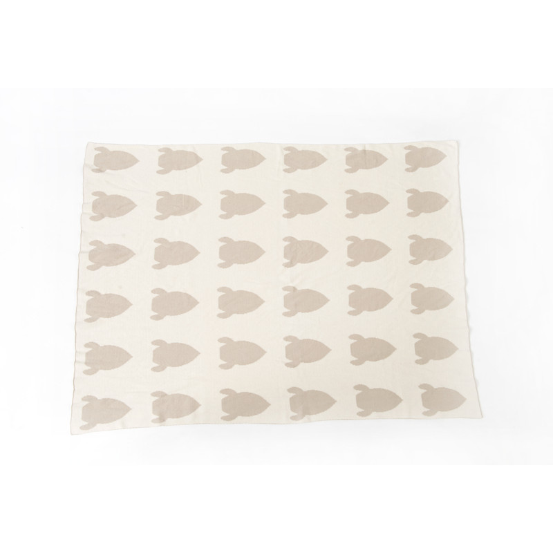 BIO gebreide deken (raket/beige) BIO gebreide deken (raket/beige)