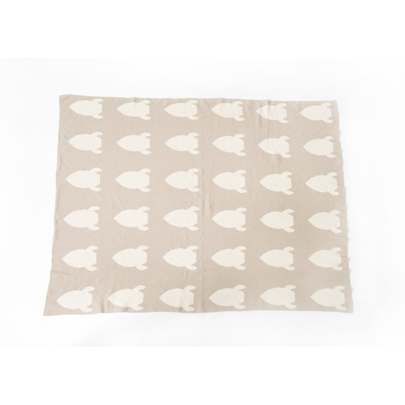 BIO gebreide deken (raket/beige) BIO gebreide deken (raket/beige)