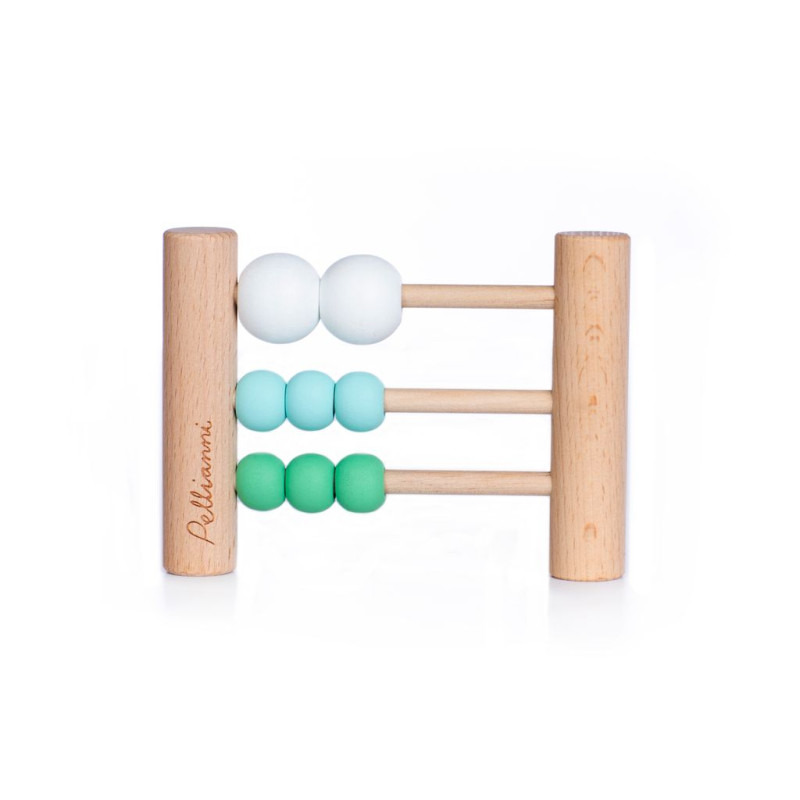 Houten telraam/rammelaar (aqua)