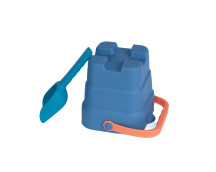 Siliconen opvouwbare emmer (blauw) + schep