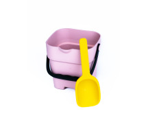 Siliconen opvouwbare emmer (roze) + schep