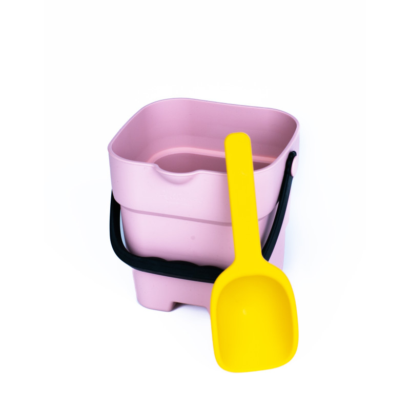 Siliconen opvouwbare emmer (roze) + schep Siliconen opvouwbare emmer (roze) + schep