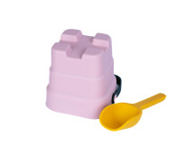 Siliconen opvouwbare emmer (roze) + schep Siliconen opvouwbare emmer (roze) + schep