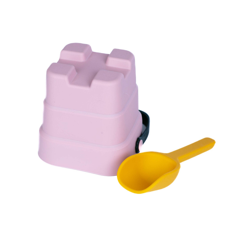 Siliconen opvouwbare emmer (roze) + schep Siliconen opvouwbare emmer (roze) + schep