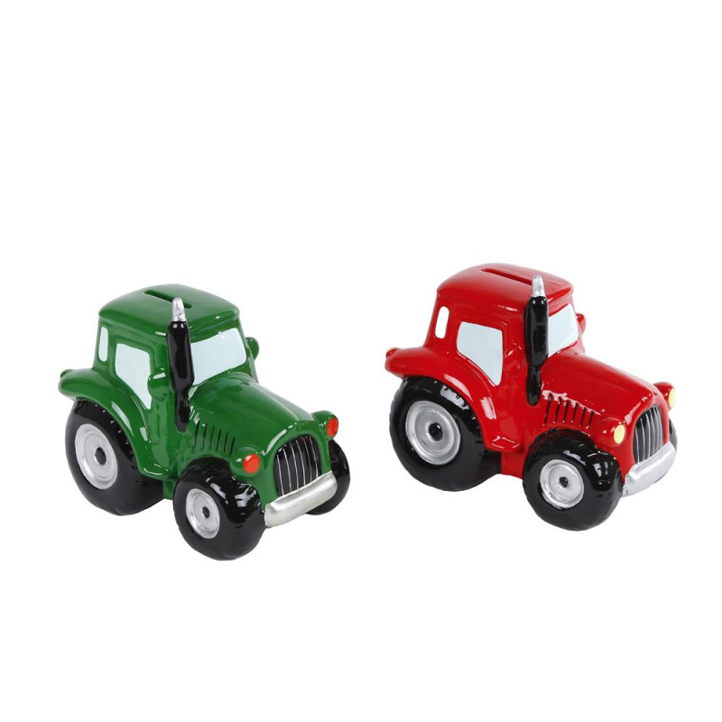 Spaarpot tractor aardewerk (2 ass.)