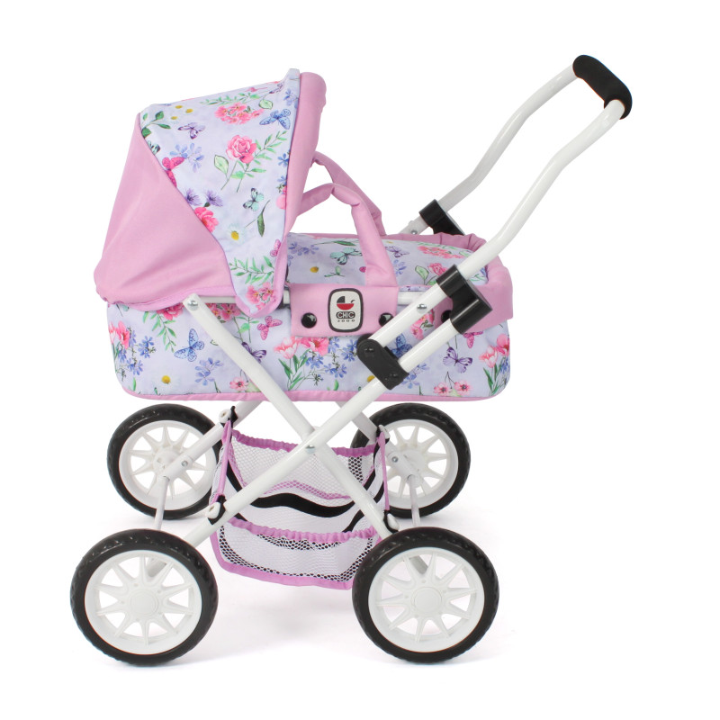 Poppenwagen Smarty (bloemen wit/roze) Poppenwagen Smarty (bloemen wit/roze)