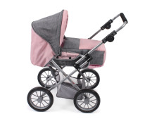 Poppenwagen Leni combi (grijs/lichtroze) Poppenwagen Leni combi (grijs/lichtroze)