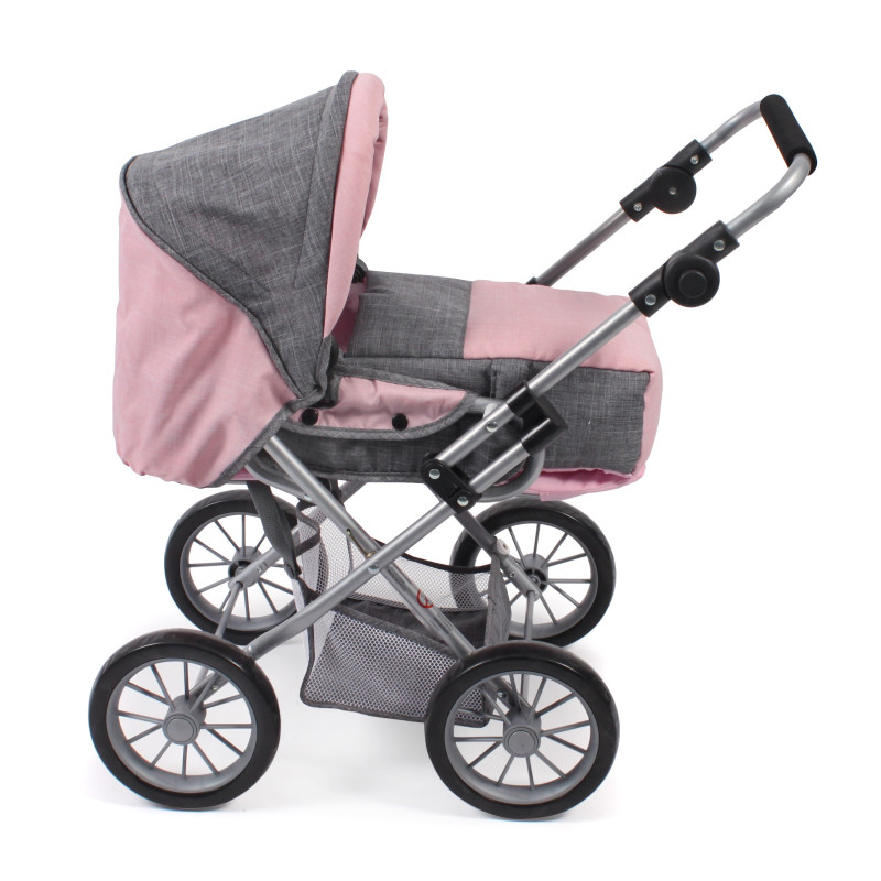 Poppenwagen Leni combi (grijs/lichtroze) Poppenwagen Leni combi (grijs/lichtroze)