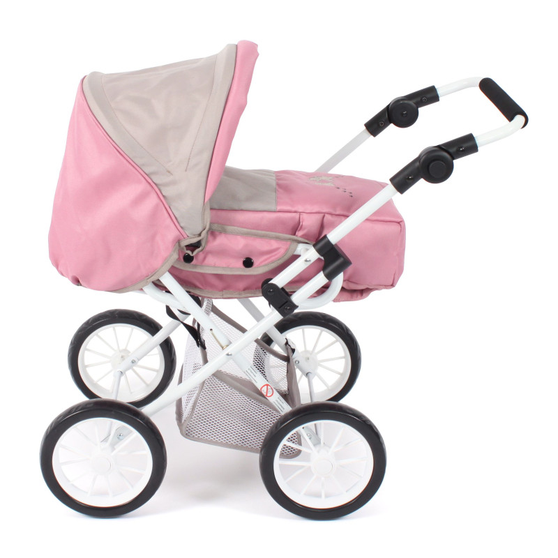 Poppenwagen Leni combi (roze/taupe/beer) Poppenwagen Leni combi (roze/taupe/beer)