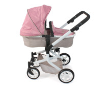 Poppenwagen Mika combi (roze/taupe/beer) Poppenwagen Mika combi (roze/taupe/beer)