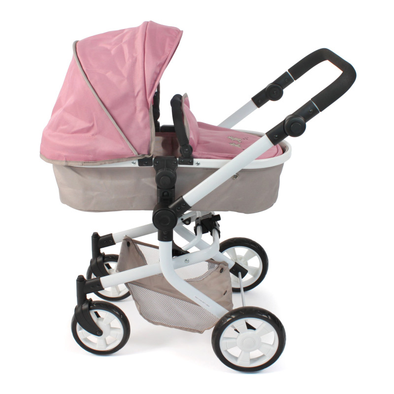 Poppenwagen Mika combi (roze/taupe/beer) Poppenwagen Mika combi (roze/taupe/beer)