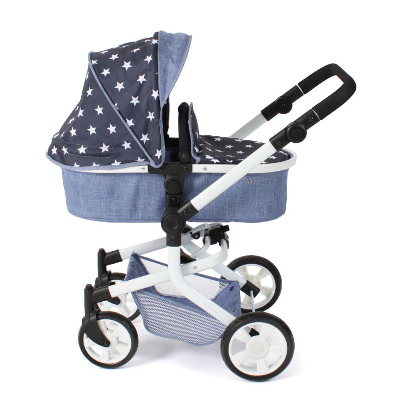 Poppenwagen Mika combi (navy sterren) Poppenwagen Mika combi (navy sterren)