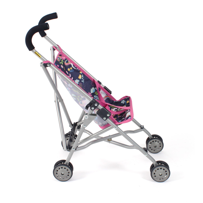 Poppenbuggy Roma (eenhoorn donkerblauw/roze) Poppenbuggy Roma (eenhoorn donkerblauw/roze)