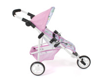 Poppenbuggy jogging Lola (bloemen wit/roze) Poppenbuggy jogging Lola (bloemen wit/roze)
