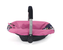 Poppenautozitje (eenhoorn donkerblauw/roze)