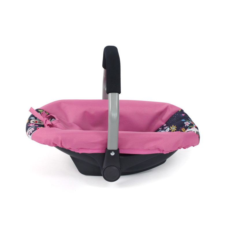 Poppenautozitje (eenhoorn donkerblauw/roze)