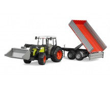 Claas Nectis met voorlader en aanhanger Claas Nectis met voorlader en aanhanger