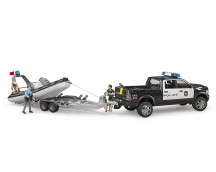 RAM 2500 politietruck met boot + trailer + 2 figuurtjes RAM 2500 politietruck met boot + trailer + 2 figuurtjes