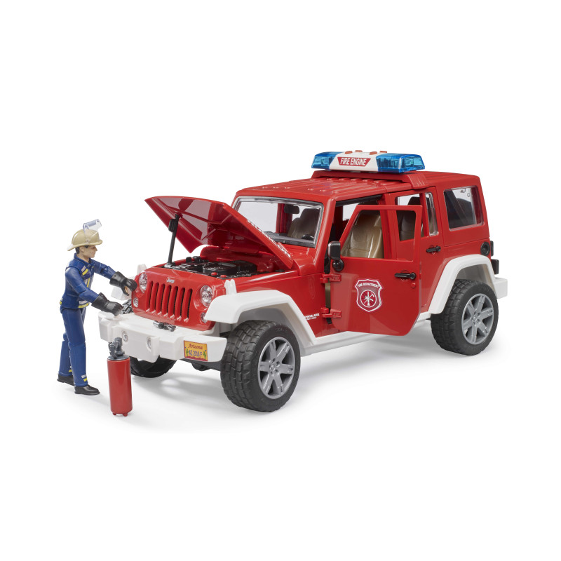 Jeep Wrangler brandweer + speelfiguur