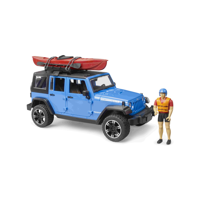 Jeep Wrangler Rubicon Unlimited met kajak en figuur Jeep Wrangler Rubicon Unlimited met kajak en figuur