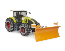 Claas Axion 950 met sneeuwkettingen en ploegblad Claas Axion 950 met sneeuwkettingen en ploegblad