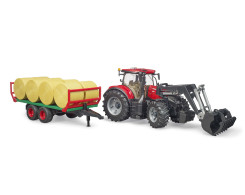 Tractor Case IH Optum 300 CVX met voorlader en balentransporter Tractor Case IH Optum 300 CVX met voorlader en balentransporter
