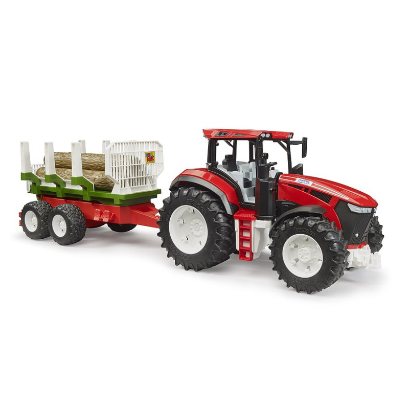 ROADMAX trekker met bakwagen en 3 boomstammen ROADMAX trekker met bakwagen en 3 boomstammen