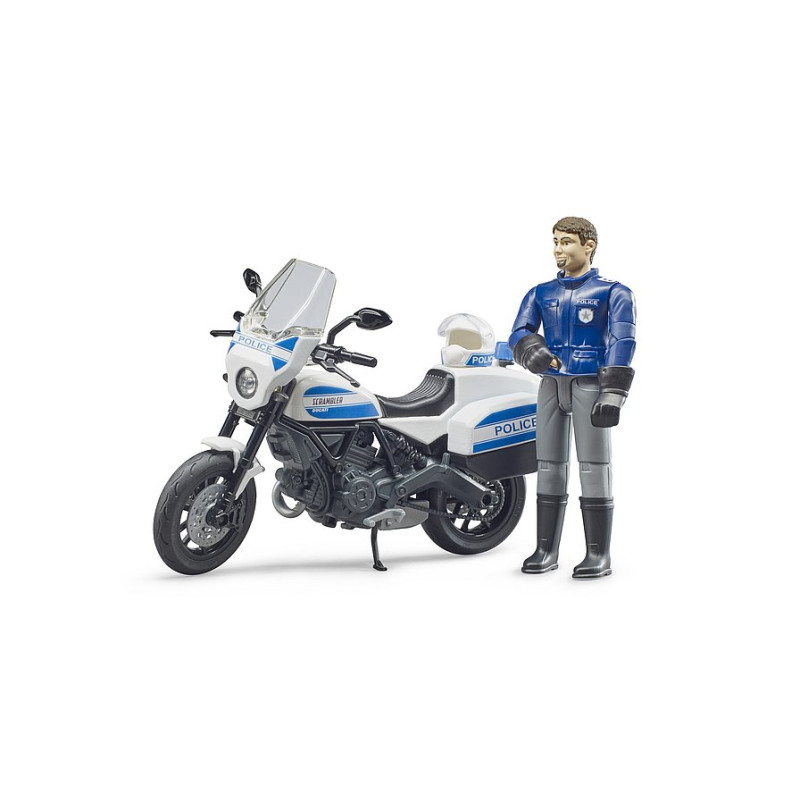 BWorld Scrambler Ducati politie + speelfiguur BWorld Scrambler Ducati politie + speelfiguur