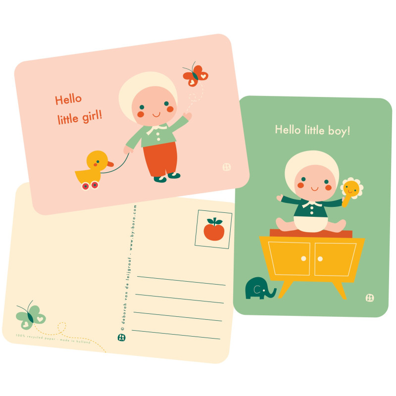 Postkaart Hello baby - Little girl