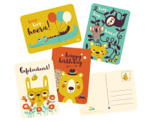 Postkaart Party animals - Hoera krokodil Postkaart Party animals - Hoera krokodil