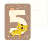 Kaart met envelop - 5 Tiger Kaart met envelop - 5 Tiger