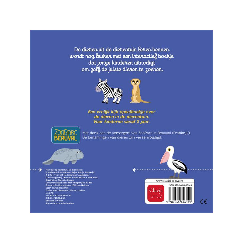 Mijn kijk-speelboekje. De dierentuin Mijn kijk-speelboekje. De dierentuin
