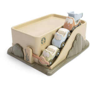 Bioplastic garage met autootjes