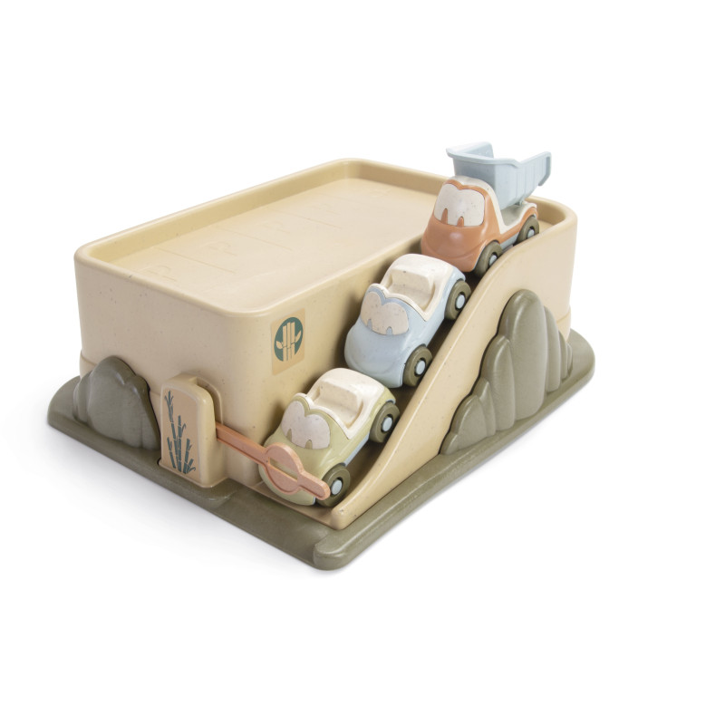 Bioplastic garage met autootjes