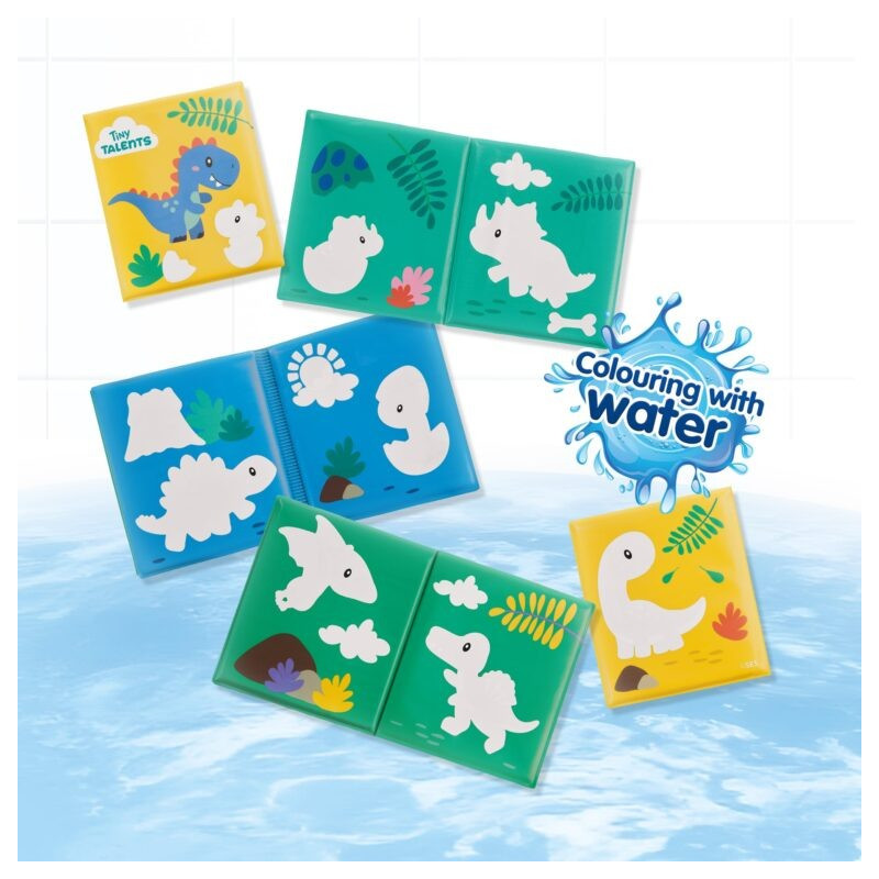 Tiny Talents Badboek - Kleuren met water dino's