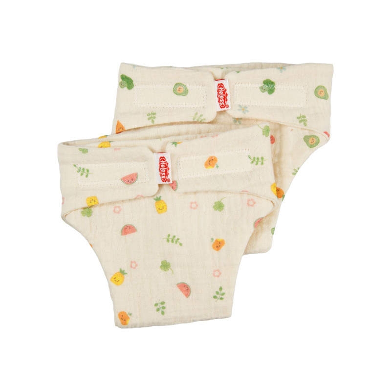 Set (2 stuks) katoenen poppenluiers Fruit (28-35cm) Set (2 stuks) katoenen poppenluiers Fruit (28-35cm)