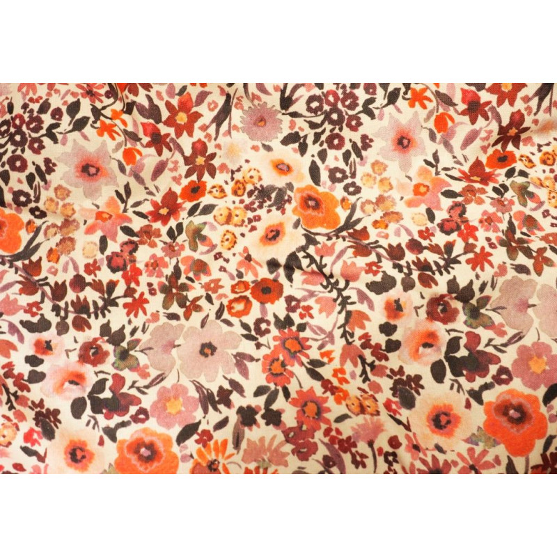 Rieten poppenwagen met kap retro flowers Rieten poppenwagen met kap retro flowers