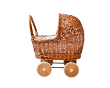 Rieten poppenwagen met kap Summer fruit Rieten poppenwagen met kap Summer fruit