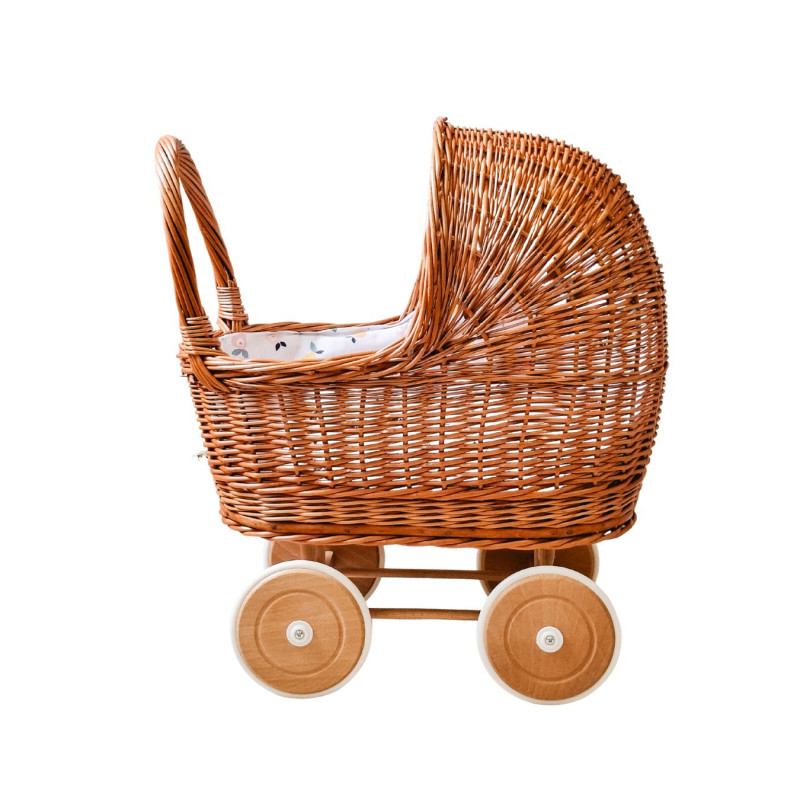 Rieten poppenwagen met kap Summer fruit Rieten poppenwagen met kap Summer fruit