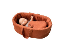 Poppendraagmand caramel mousseline Poppendraagmand caramel mousseline