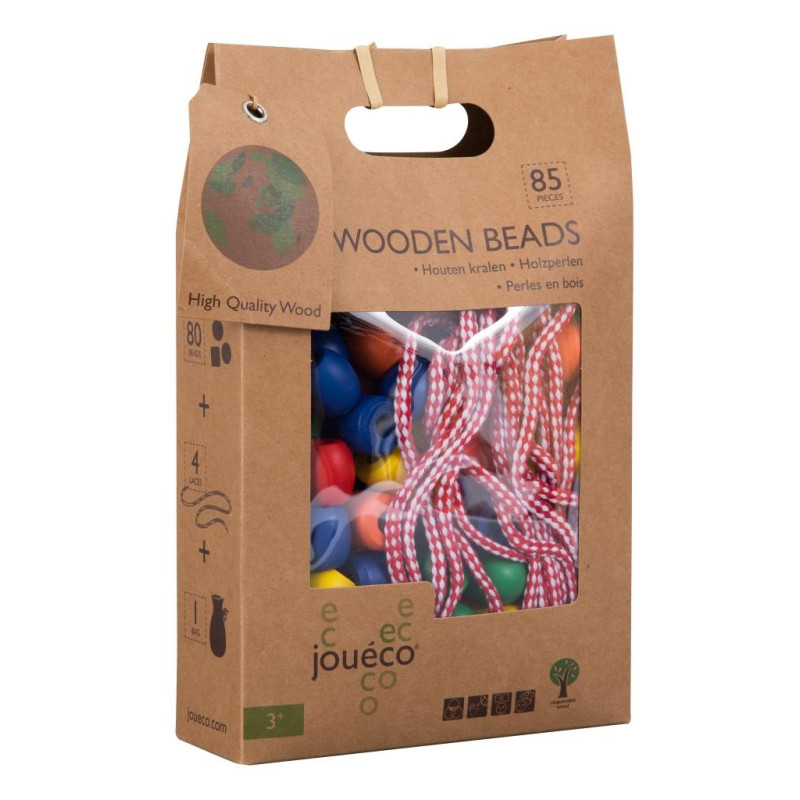 Jouéco - Houten rijgkralen (papieren zak) Jouéco - Houten rijgkralen (papieren zak)