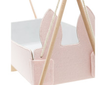 Houten poppenschommelwieg Houten poppenschommelwieg