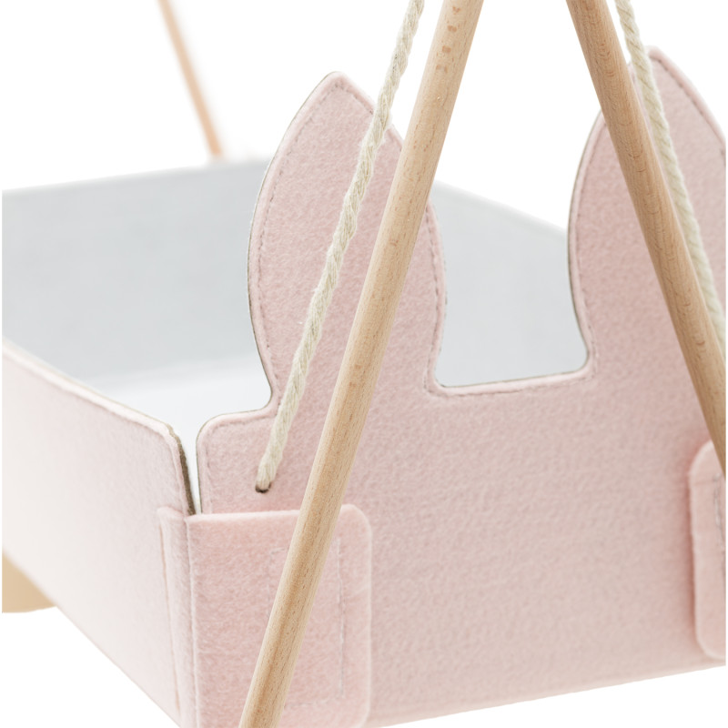 Houten poppenschommelwieg Houten poppenschommelwieg