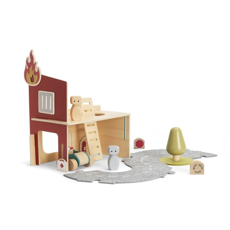 Play World - Houten brandweerset (19-delig) Play World - Houten brandweerset (19-delig)