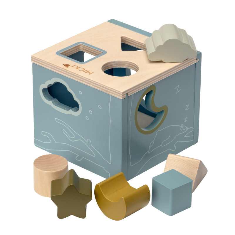 Houten vormenstoof (blauw)